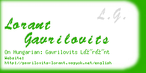 lorant gavrilovits business card